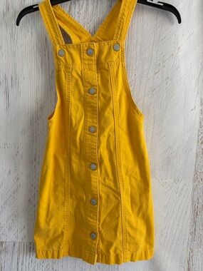 Gap Girls' Yellow Button-Front Overall Dress